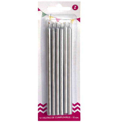 Velita 15cm Plata x12unid.