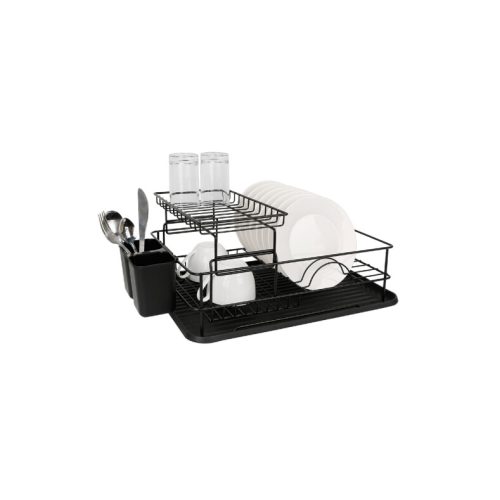 Escurridor De Platos Negro 2 Pisos.