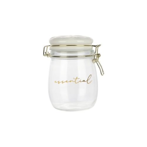 Recipiente de Vidrio 750ML T/Cerámica Blanca