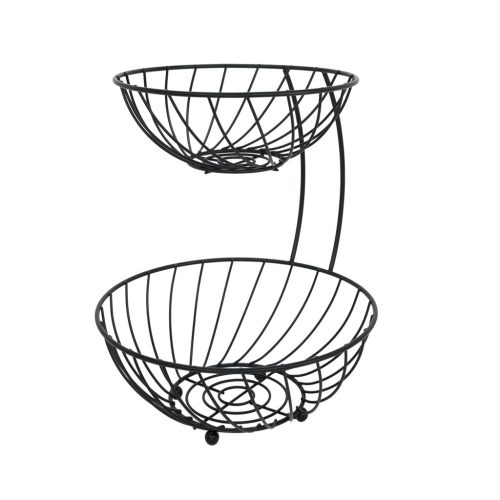 Frutero Metálico Negro 2 Niveles