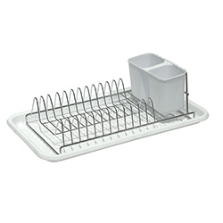 Escurridor Acero Cromado Con Bandeja y Cubiertero