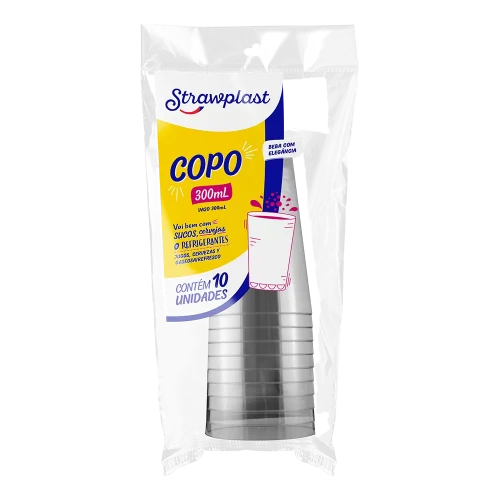 Vaso de acrílico transparente x10uni.