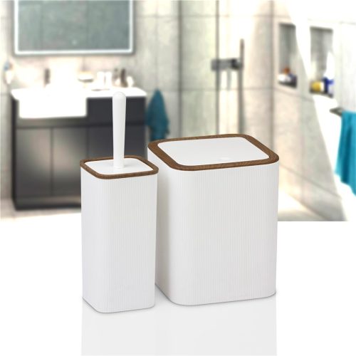 Set 2pcs Baño (Cepillo de inodoro+ Papelera)