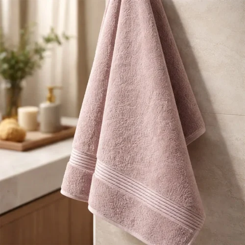 Toalla De Baño Prisma 70x140cm Rosa Oscuro.