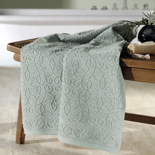 Toalla De Rostro Jacquard Provenza 70x140cm Verde Claro.