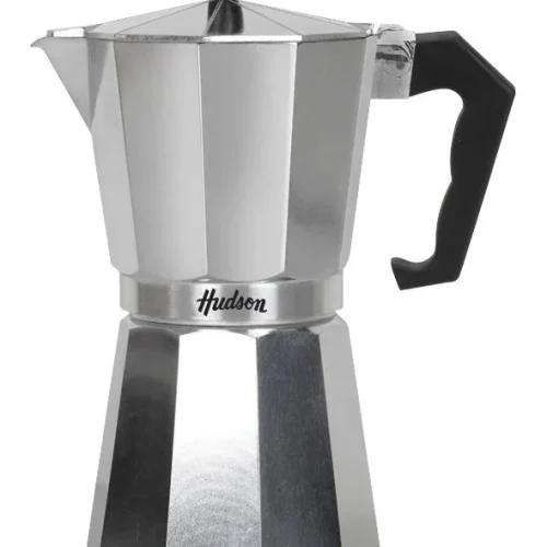 Cafetera Tipo Italiana De Aluminio Pulido 12 Tazas Hudson