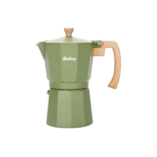 Cafetera Tipo Italiana De Aluminio Verde Oliva 9 Tazas Hudson