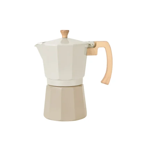 Cafetera Tipo Italiana De Aluminio Beige 9 Tazas Hudson Harmony