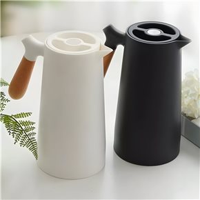 Jarra Térmica 1L Plástica Con Mango De Madera